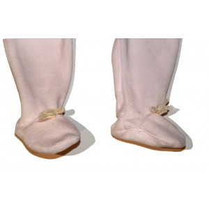 Velour Pink Baby Leggings with feet