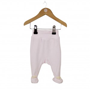 Velour Pink Baby Leggings with feet